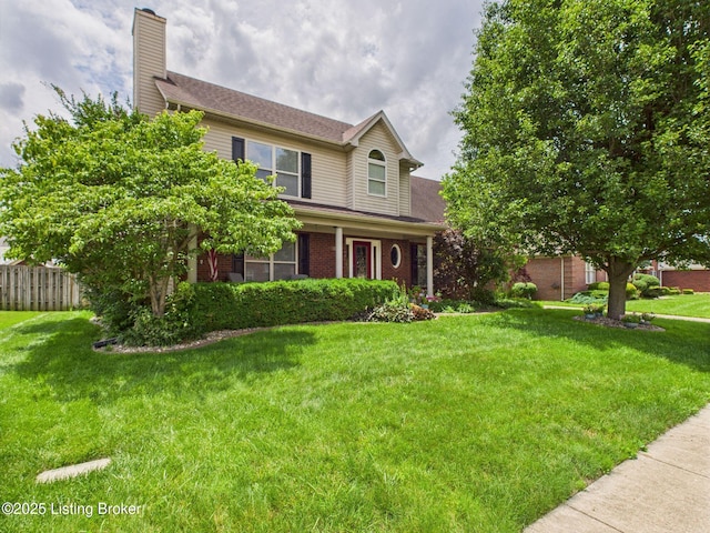6408 Autumn Oak Way, Louisville, KY 40272 - traditional home with brick siding and a chimney