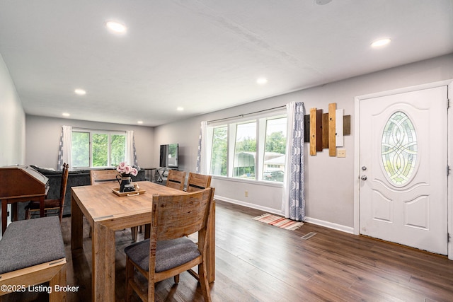 609 Lynn Rd, New Albany, IN 47150 - dining room featuring recessed lighting and dark wood-type flooring