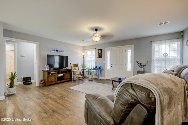126 Shallow Springs Ct, Bardstown, KY 40004 - living room with ceiling fan and wood finished floors