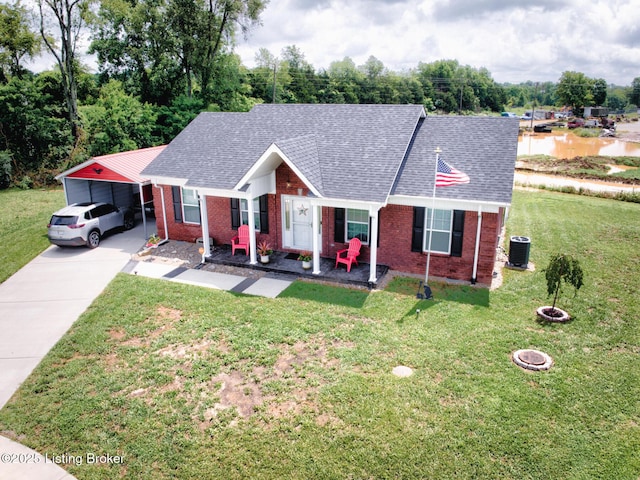 126 Shallow Springs Ct, Bardstown, KY 40004 - view of front facade with brick siding, a shingled roof, and a front lawn