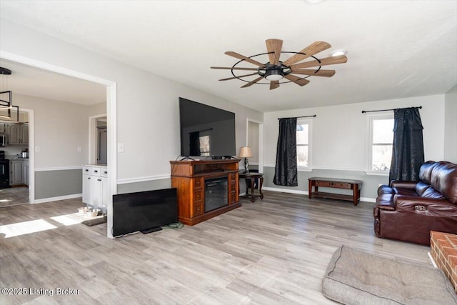 570 Sulphur Rd, Smiths Grove, KY 42171 - living room with light wood-type flooring and ceiling fan