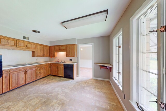 9212 Preston Hwy, Louisville, KY 40229 - kitchen with black appliances, plenty of natural light, and light countertops
