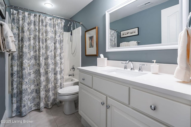 12812 Ridgemoor Dr, Prospect, KY 40059 - bathroom with tile patterned floors, vanity, and shower / bath combo