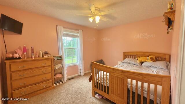 360 Grant Ridge Rd, Leitchfield, KY 42754 - bedroom featuring light carpet and ceiling fan