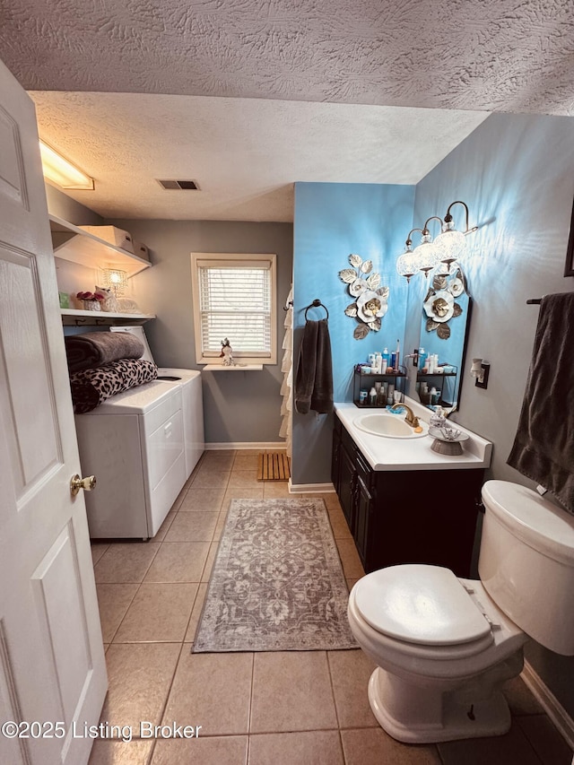4021/2 Ripy St, Lawrenceburg, KY 40342 - bathroom featuring tile patterned flooring, vanity, and a textured ceiling
