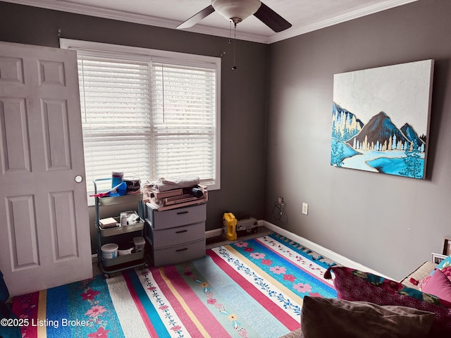 4021/2 Ripy St, Lawrenceburg, KY 40342 - bedroom with ornamental molding, multiple windows, and ceiling fan
