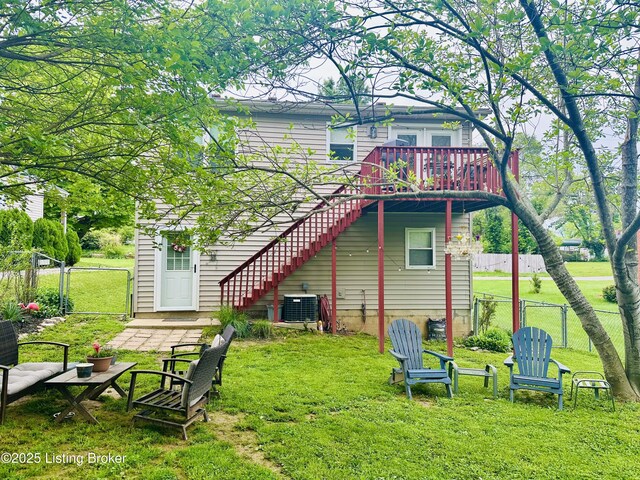 4021/2 Ripy St, Lawrenceburg, KY 40342 - back of property with stairway and a deck