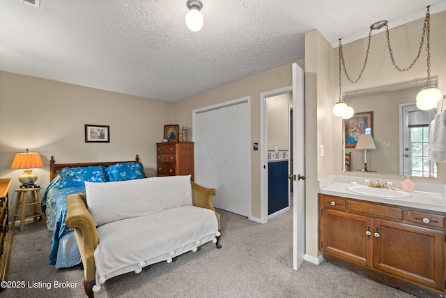 710 Victoria Ct, New Albany, IN 47150 - bedroom with light carpet and a textured ceiling