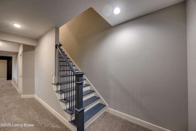 1605 Meremont Ridge Rd, Louisville, KY 40245 - stairway featuring carpet and recessed lighting