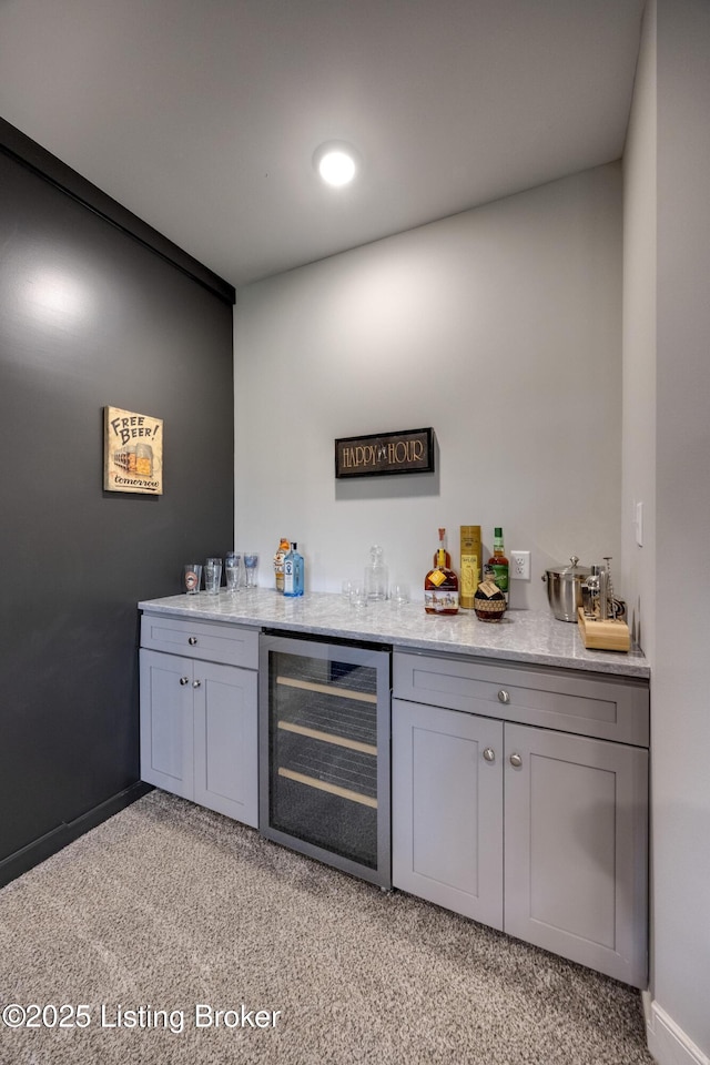 1605 Meremont Ridge Rd, Louisville, KY 40245 - indoor dry bar with wine cooler and light carpet