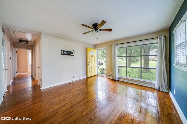 4229 Hillbrook Dr, Louisville, KY 40220 - unfurnished room with attic access, wood finished floors, and ceiling fan