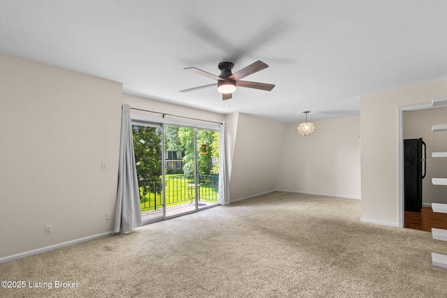 521 Zorn Ave Unit E15, Louisville, KY 40206 - carpeted spare room featuring a ceiling fan and a chandelier