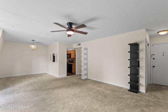 521 Zorn Ave Unit E15, Louisville, KY 40206 - unfurnished living room featuring carpet and a ceiling fan