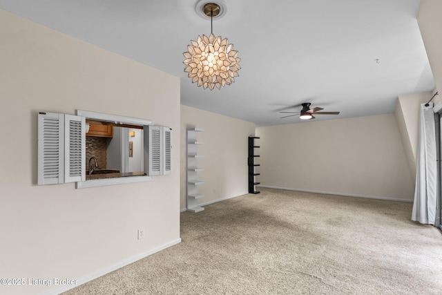 521 Zorn Ave Unit E15, Louisville, KY 40206 - unfurnished living room with carpet floors and ceiling fan