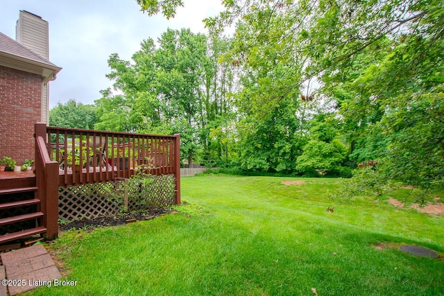 13811 Forest Bend Cir, Louisville, KY 40245 - view of grassy yard with a deck