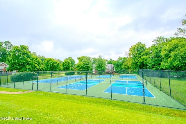 13811 Forest Bend Cir, Louisville, KY 40245 - view of tennis court featuring view of wooded area