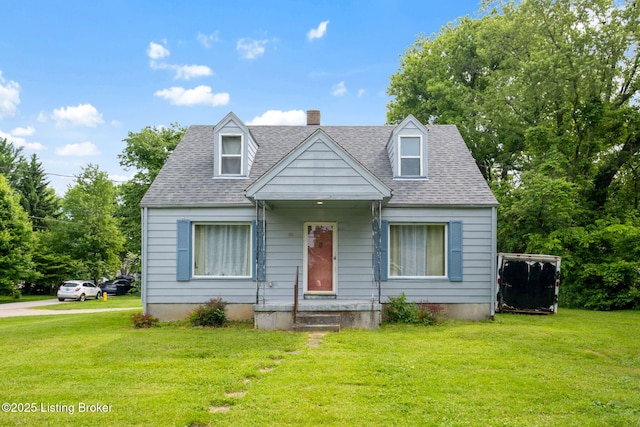 523 Fenley Ave, Louisville, KY 40222 - cape cod-style house featuring a front yard, roof with shingles, and a chimney