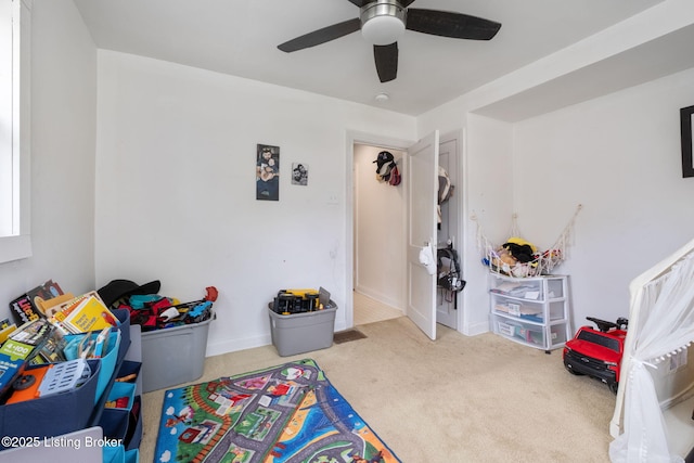 523 Fenley Ave, Louisville, KY 40222 - game room with carpet flooring and a ceiling fan