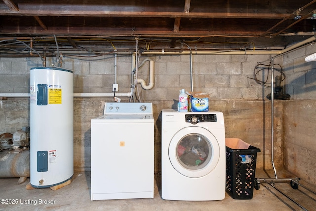 523 Fenley Ave, Louisville, KY 40222 - laundry room featuring water heater and washing machine and clothes dryer