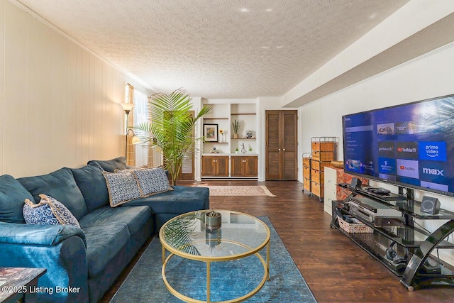 1824 Knollwood Rd, Louisville, KY 40207 - living area featuring a textured ceiling and wood finished floors