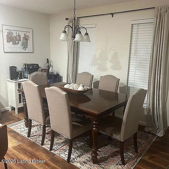 192 Patrum Sisters Way, Danville, KY 40422 - dining space featuring dark wood-style flooring and a chandelier