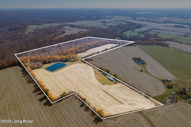 129 Henry Hathorne Ln, Rhodelia, KY 40161 - overview of rural landscape with property parcel outlined