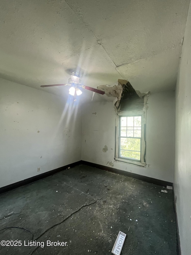 322 N 32nd St, Louisville, KY 40212 - spare room with a textured ceiling and ceiling fan