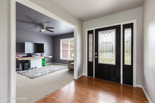 9071 Charleston Way, Shelbyville, KY 40065 - entrance foyer featuring wood finished floors and a ceiling fan
