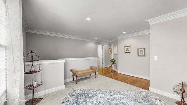 3221 Overlook Ridge Rd, Prospect, KY 40059 - living area featuring carpet, recessed lighting, and ornamental molding