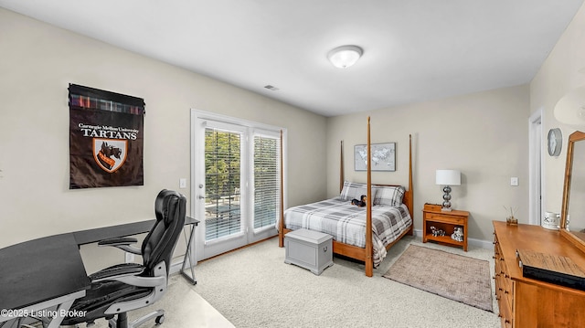 3221 Overlook Ridge Rd, Prospect, KY 40059 - bedroom featuring light carpet, access to exterior, and an office area