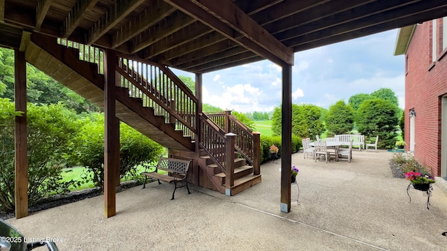 3221 Overlook Ridge Rd, Prospect, KY 40059 - view of patio featuring stairs and outdoor dining area