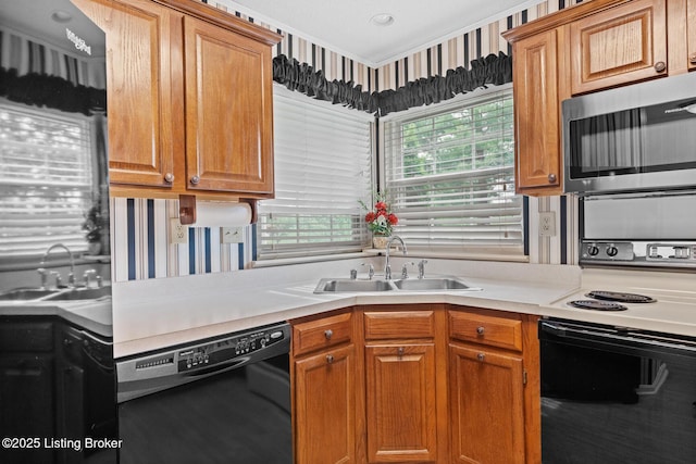 8001 Port Royal Ct, Louisville, KY 40291 - kitchen with dishwasher, range with electric cooktop, stainless steel microwave, and healthy amount of natural light