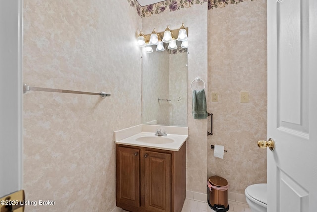 8001 Port Royal Ct, Louisville, KY 40291 - half bath with vanity and tile patterned flooring