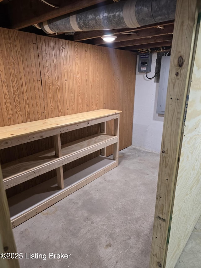 5019 S Wilson Rd, Elizabethtown, KY 42701 - unfinished below grade area featuring electric panel and wood walls