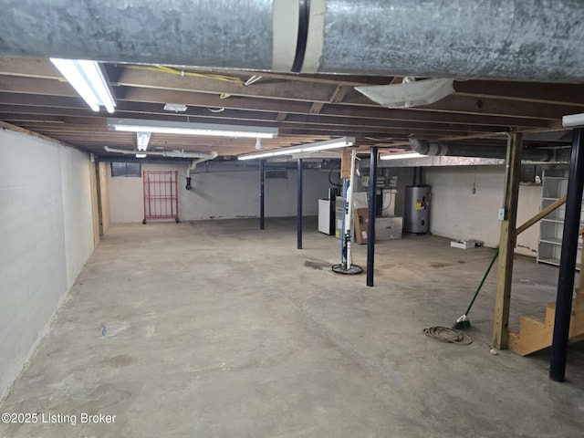 5019 S Wilson Rd, Elizabethtown, KY 42701 - unfinished below grade area with water heater, washer / clothes dryer, and stairs
