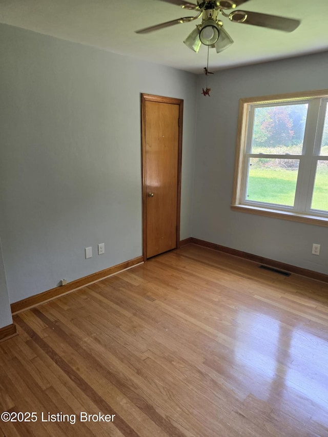 5019 S Wilson Rd, Elizabethtown, KY 42701 - spare room featuring a ceiling fan and light wood finished floors