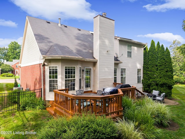 3506 Coventry Tee Ct, Louisville, KY 40241 - rear view of house with a deck and a chimney
