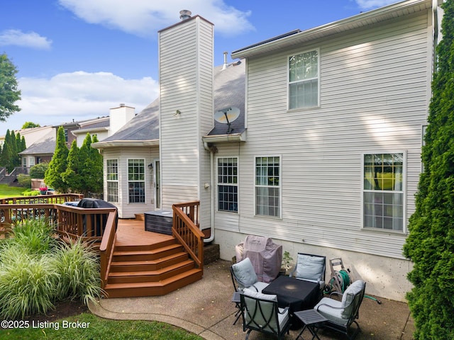 3506 Coventry Tee Ct, Louisville, KY 40241 - rear view of house featuring a chimney and a wooden deck