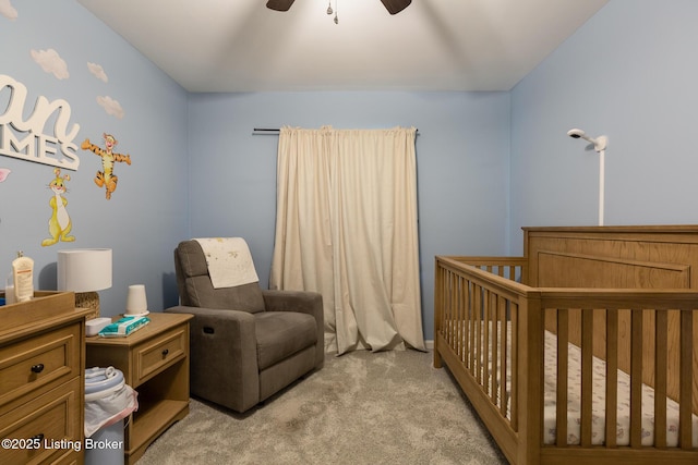3506 Coventry Tee Ct, Louisville, KY 40241 - bedroom with a crib, light colored carpet, and ceiling fan