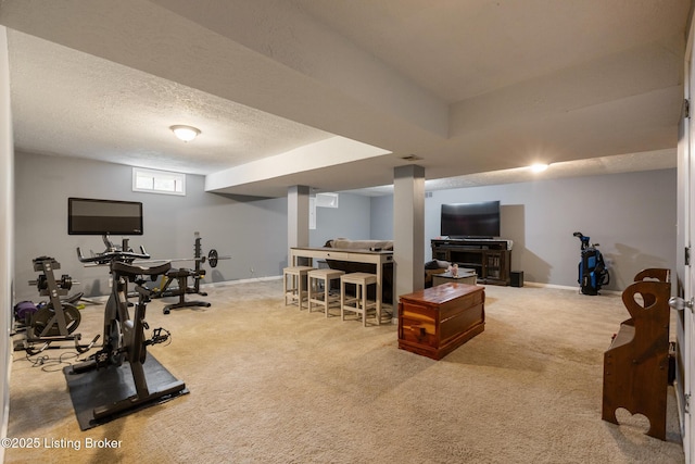 3506 Coventry Tee Ct, Louisville, KY 40241 - exercise room with carpet flooring and a textured ceiling