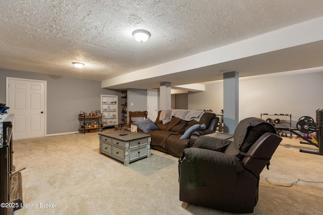 3506 Coventry Tee Ct, Louisville, KY 40241 - living area featuring light carpet and a textured ceiling