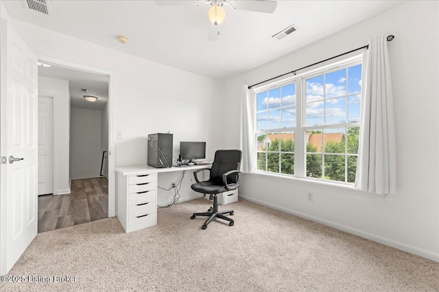 9311 Artis Way, Louisville, KY 40291 - home office featuring carpet and ceiling fan