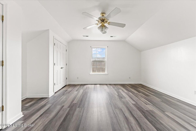 9311 Artis Way, Louisville, KY 40291 - additional living space featuring wood finished floors, a ceiling fan, and vaulted ceiling