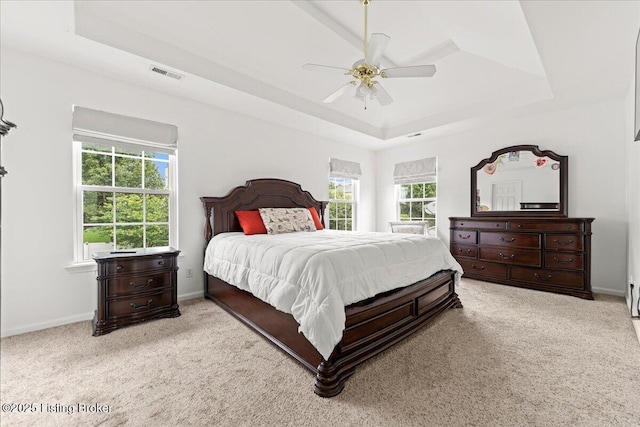 9311 Artis Way, Louisville, KY 40291 - bedroom with a tray ceiling, carpet flooring, and ceiling fan