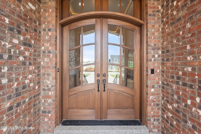 6511 Rosecliff Ct, Prospect, KY 40059 - doorway to property with brick siding and french doors