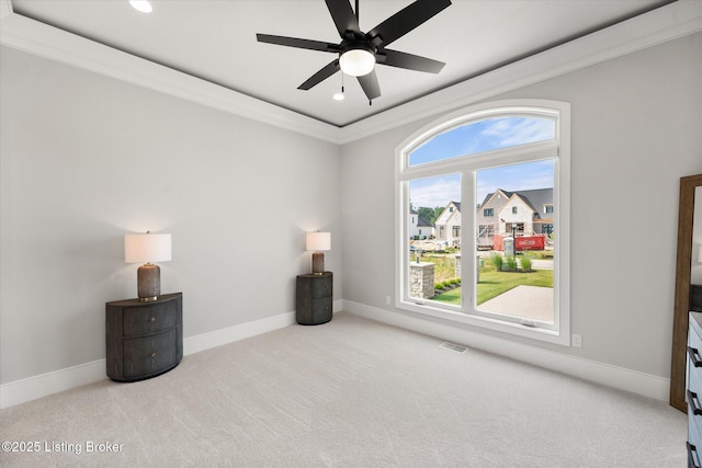 6511 Rosecliff Ct, Prospect, KY 40059 - unfurnished bedroom featuring carpet, recessed lighting, ceiling fan, and ornamental molding