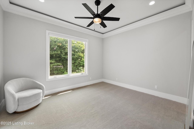 6511 Rosecliff Ct, Prospect, KY 40059 - unfurnished room featuring recessed lighting, crown molding, carpet flooring, and ceiling fan