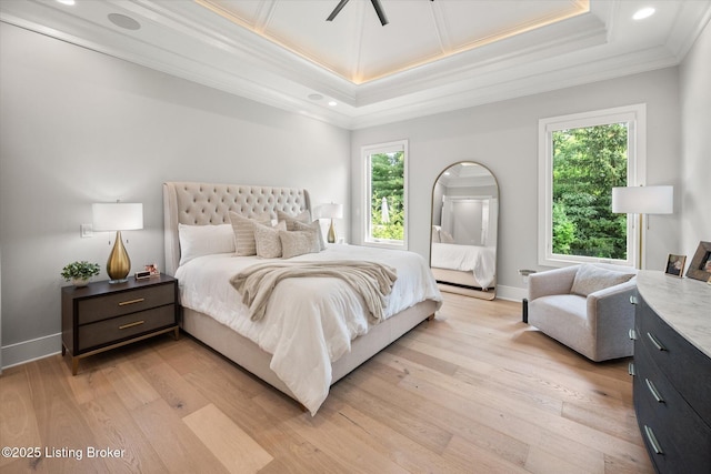 6511 Rosecliff Ct, Prospect, KY 40059 - bedroom with ornamental molding, multiple windows, light wood finished floors, and recessed lighting