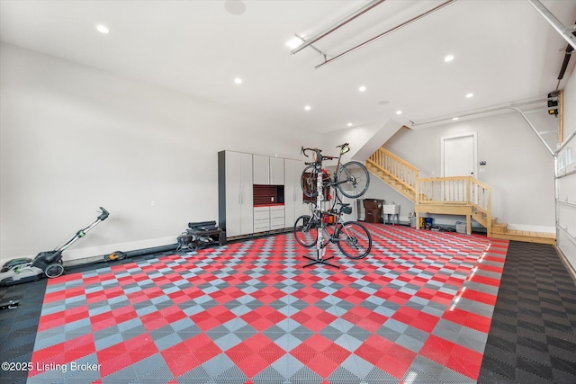 6511 Rosecliff Ct, Prospect, KY 40059 - exercise area with recessed lighting and a garage