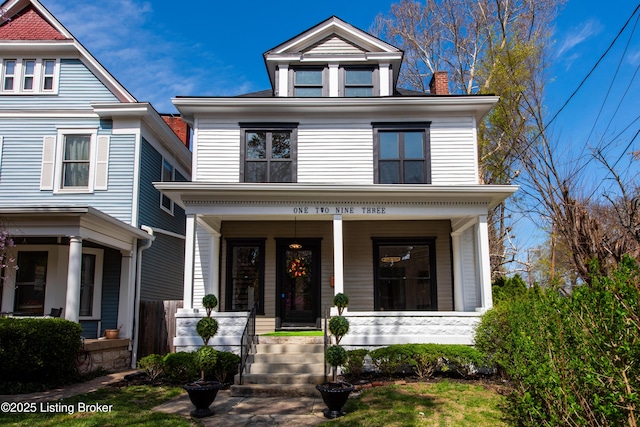 1293 Everett Ave, Louisville, KY 40204 - traditional style home with a porch and a chimney